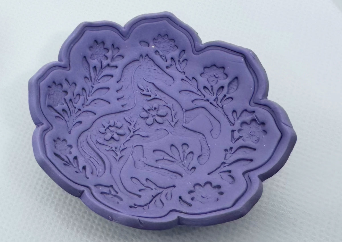 Trinket Dish with Horse Imprint