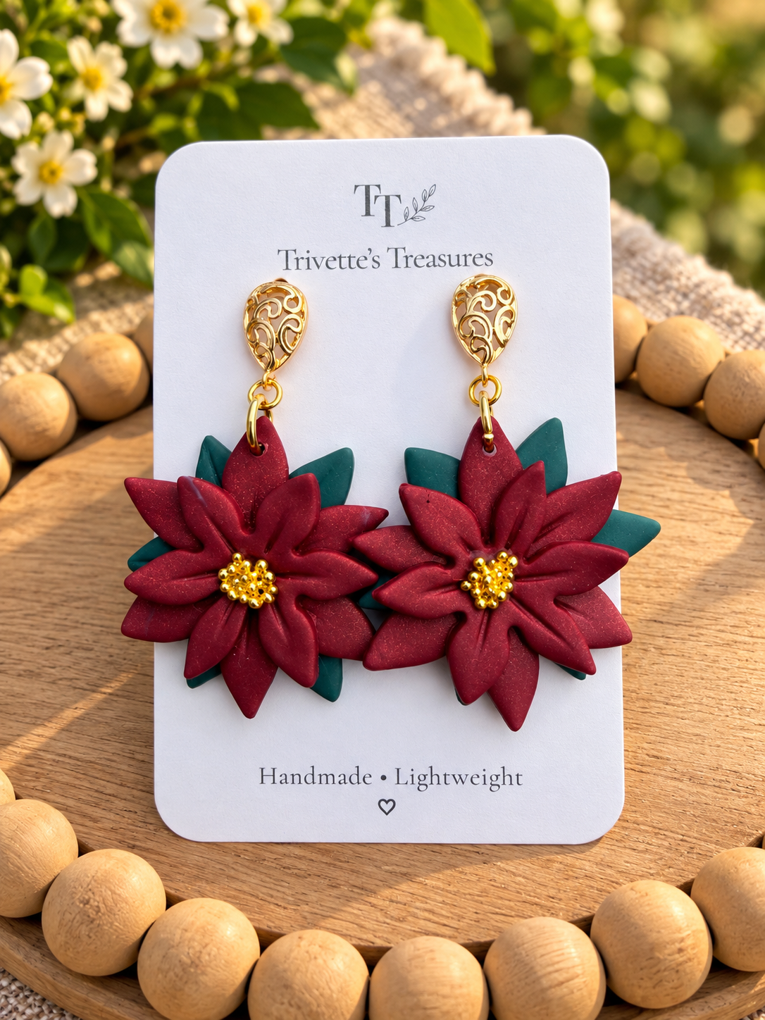 Earrings - Poinsettia
