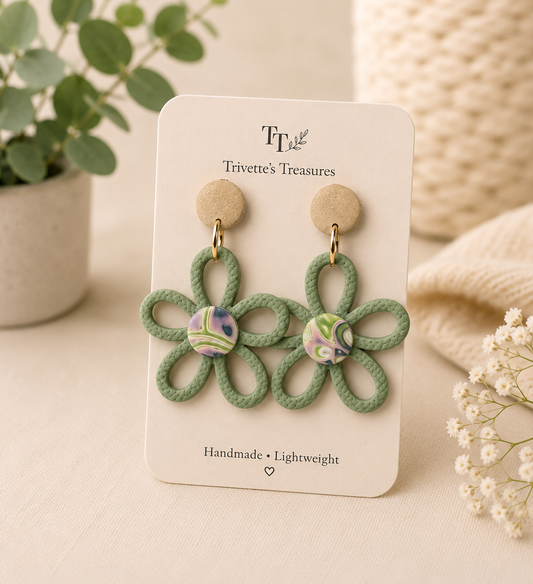 Earrings -open daisies