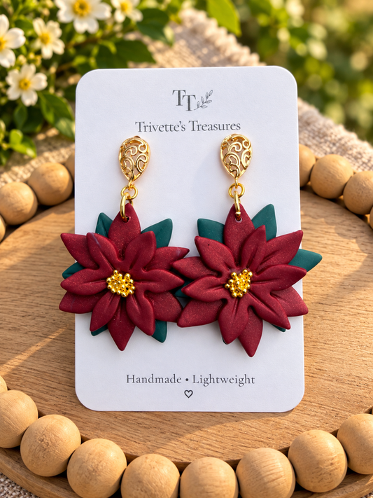 Earrings - Poinsettia